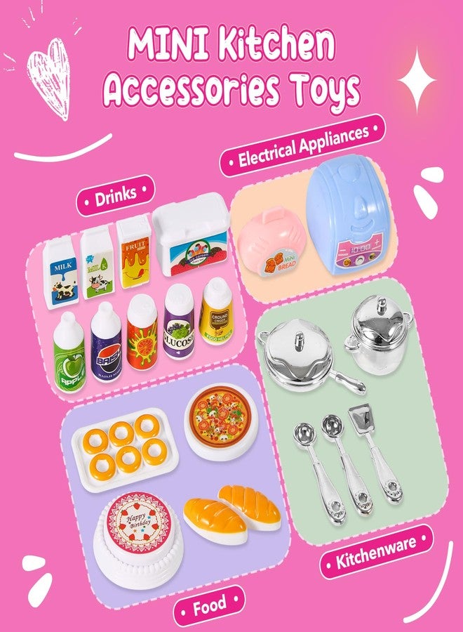 Mastom Kitchen Playset for Girls, Pretend Play Kitchen Toy for Dolls with Lights Sounds & Accessories, Gifts for 3 4 5 6 Year Old Toddlers - Image 4