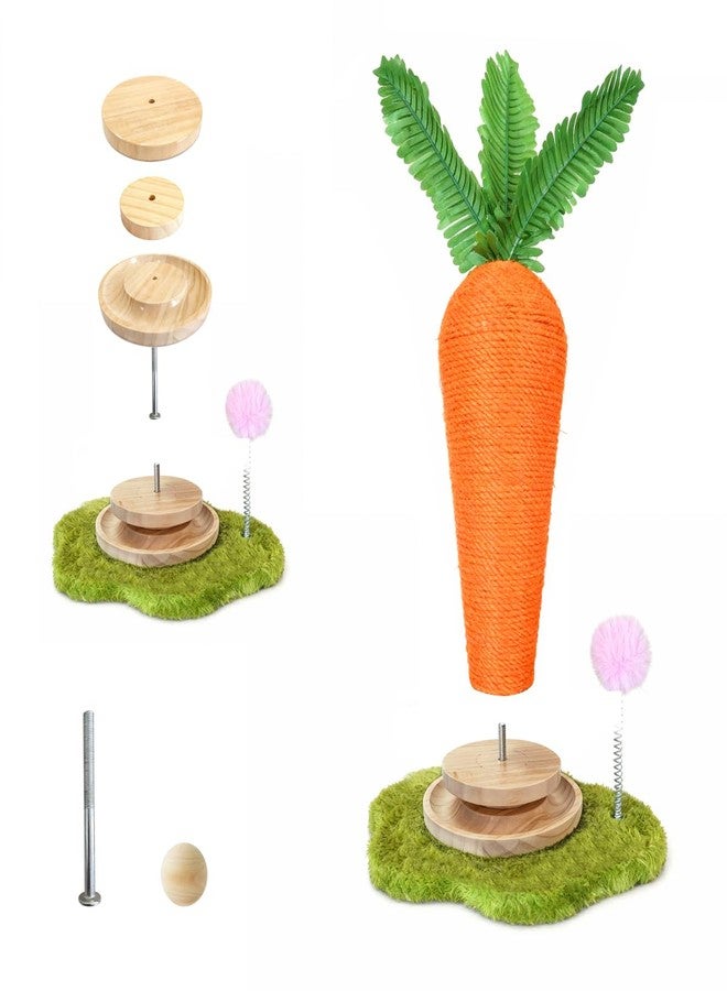 nets Tribe Carrot Cat Scratching Post and Wall Mounted Scratching Mat, Cute Tall Scratching Post,Indoor Nature Sisal Cat Scratcher for Cats and Kittens - Image 3