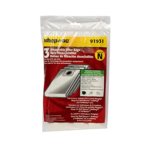 SHOPVAC Shop-Vac 9193100 Disposable Filter Bags, Fits 3.5 Gallon Wall Mount & HangUp Vacs, For Dry Pick-Up Only, (3 Pack) - Image 5