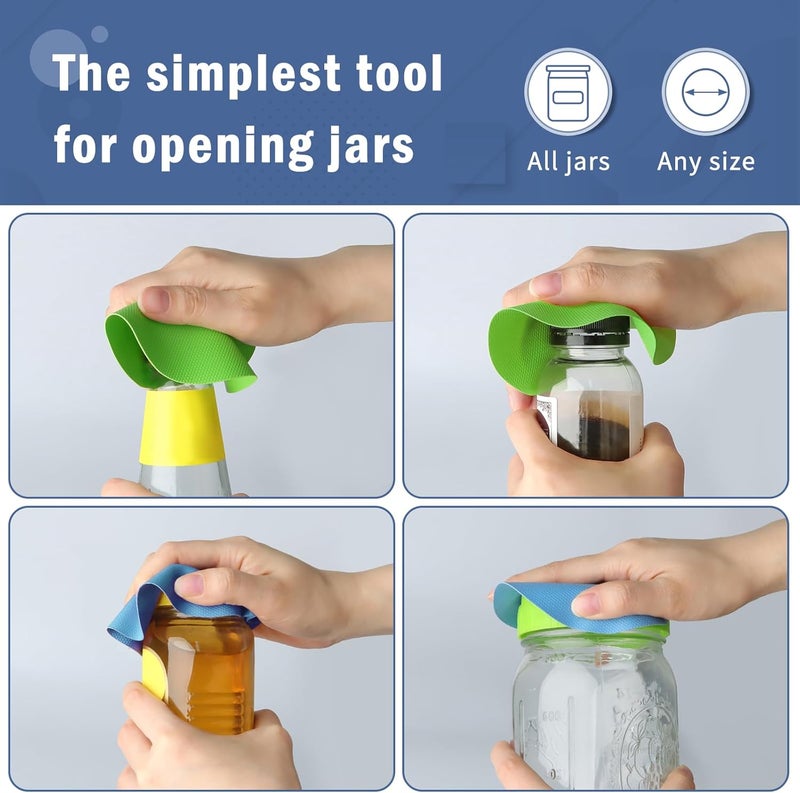 Aixoom Rubber Jar Opener Pads Set of 4, Round Heat-insulated Non-Slip Gripper Pads for Jars, Kitchen Tool for Easy Opening (Circle and Square) - Image 3