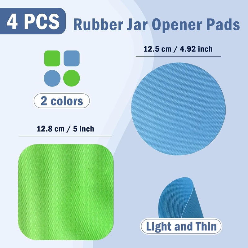 Aixoom Rubber Jar Opener Pads Set of 4, Round Heat-insulated Non-Slip Gripper Pads for Jars, Kitchen Tool for Easy Opening (Circle and Square) - Image 2