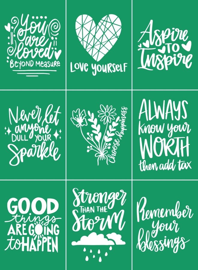 DGAGA Inspirational Silk Screen Stencils,Motivational Adhesive Stencils Reusable Inspirational Word Stencils Transfers for Craft Letter Screen Printing Stencil for Painting on Wood Fabric Home Decor - Image 1