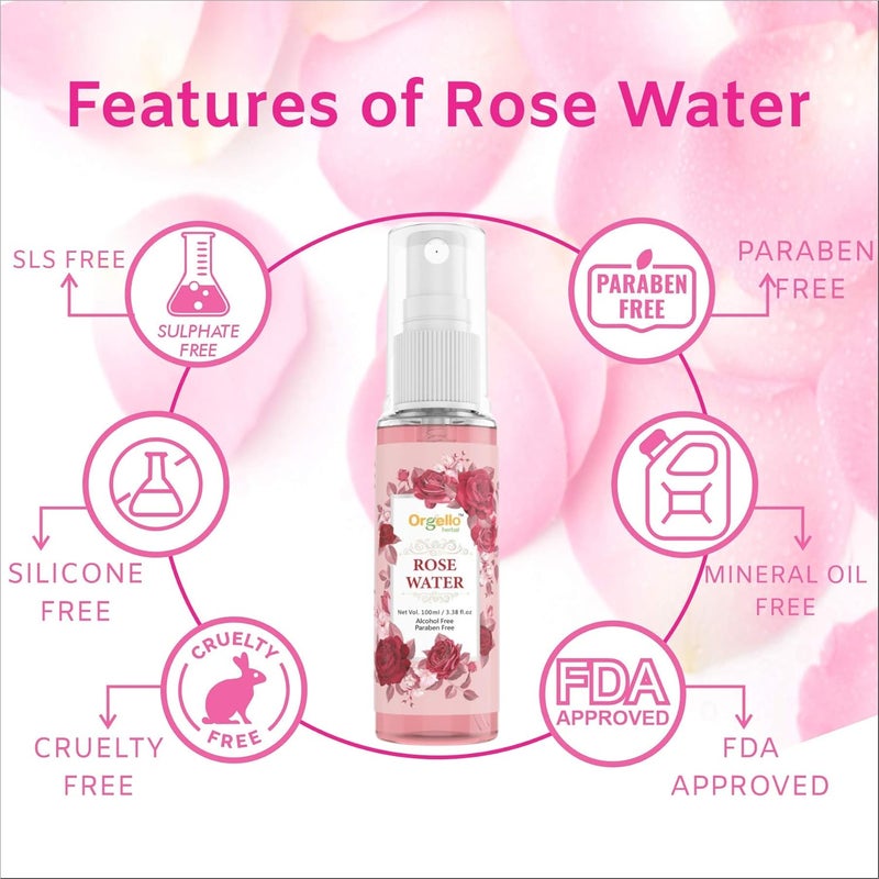 Orgello herbal Rose water spray alcoholfree for face 100 ml Lemon and honey face wash paraben and sulphate free with vitamin c 100 ml Pack of 2 - Image 4