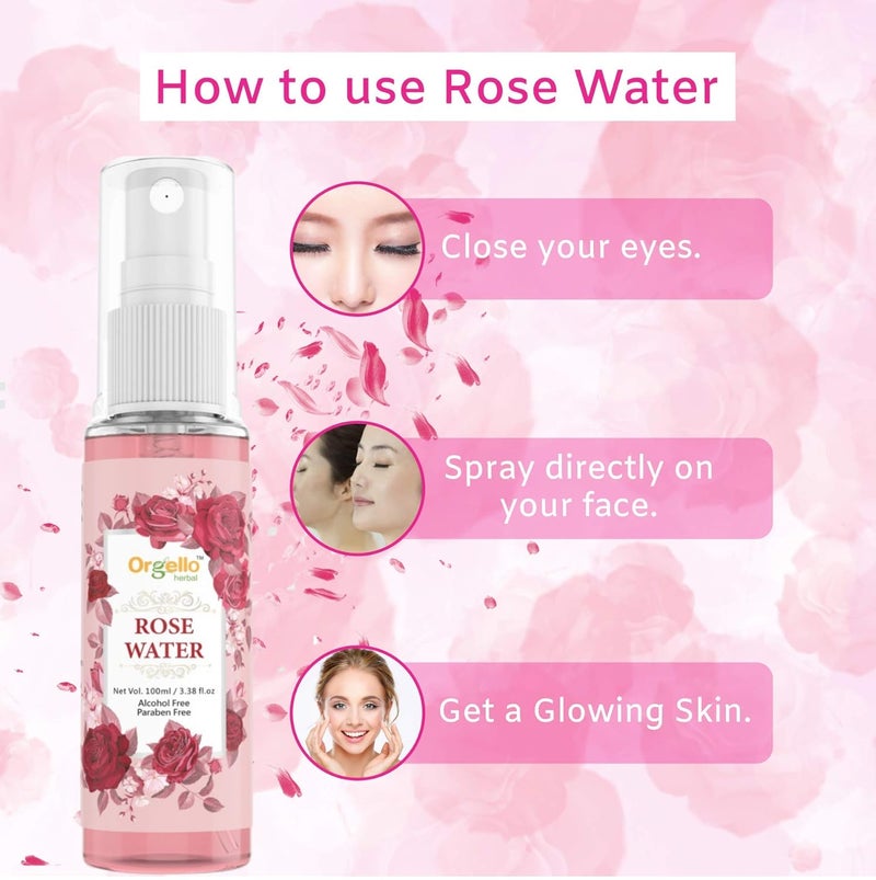 Orgello herbal Rose water spray alcoholfree for face 100 ml Lemon and honey face wash paraben and sulphate free with vitamin c 100 ml Pack of 2 - Image 5