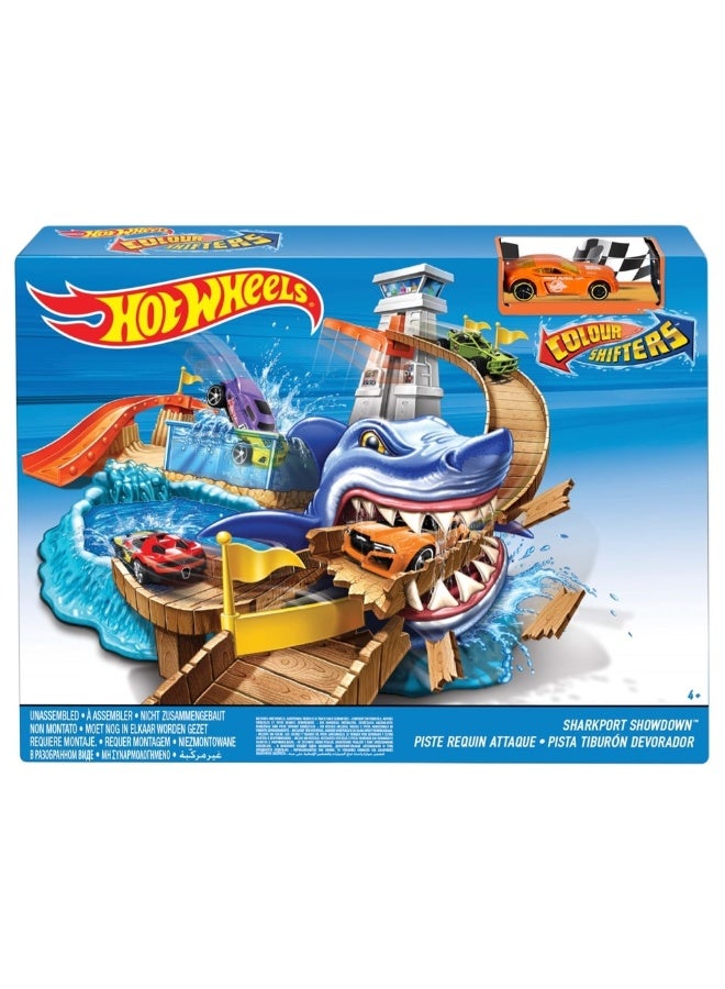 Hot Wheels مجموعة مسار هوت ويلز شاحنة تغيير الألوان مع قفزة القرش - Image 1