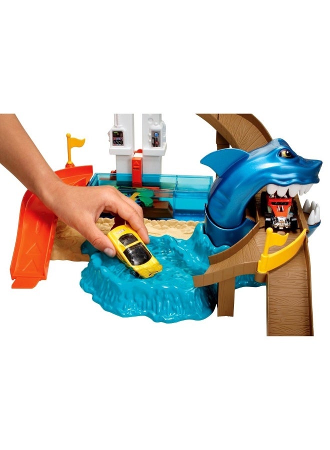 Hot Wheels مجموعة مسار هوت ويلز شاحنة تغيير الألوان مع قفزة القرش - Image 3