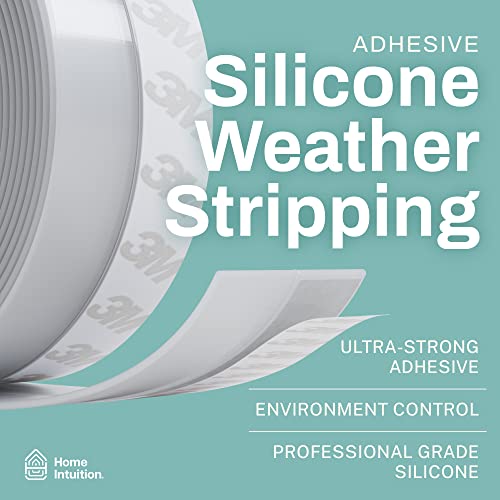 HOME INTUITION 33 Feet Self Stick Silicone Door Seal Strip for Windows Doors Glass Shower Door Sliding Door Weatherstrip Draft Stopper Weather Stripping Tape Roll Exterior Door Frame Sealers - Image 3