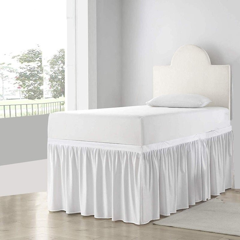 COTTON SHEET COTTON SHEET  Bed Skirt for Dorm Room Ruffled Dorm Sized Bed Skirt Three Fabric Sides College Dorm Bed Skirt  White  Twin XL  32 Inch Drop White Solid TwinXL32In Drop 