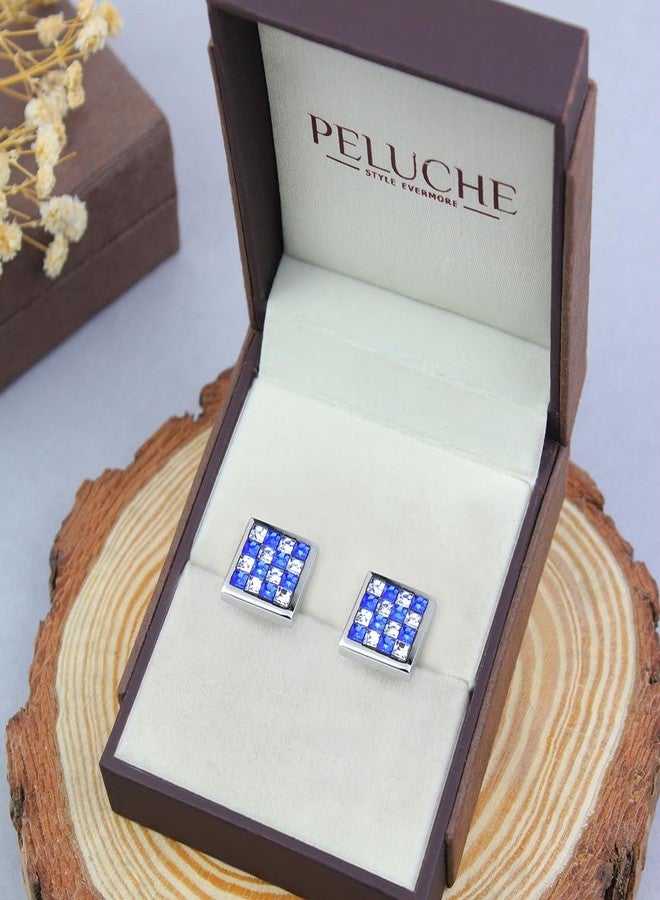 Peluche Sapphire and Crystal Cufflinks for Men - Image 5