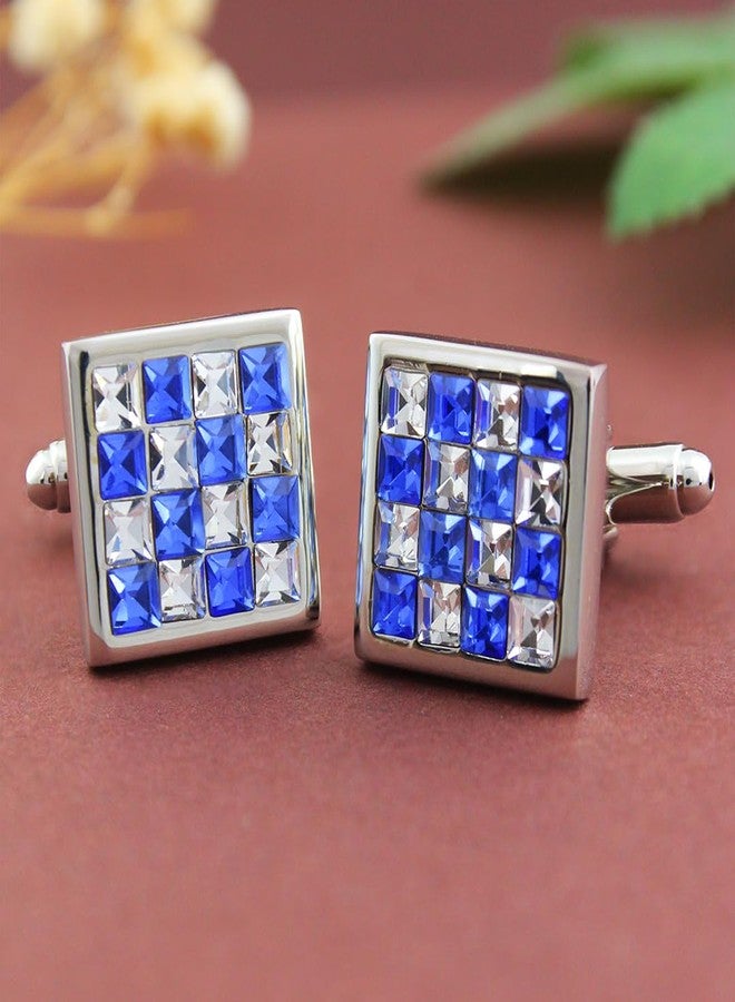 Peluche Sapphire and Crystal Cufflinks for Men - Image 2