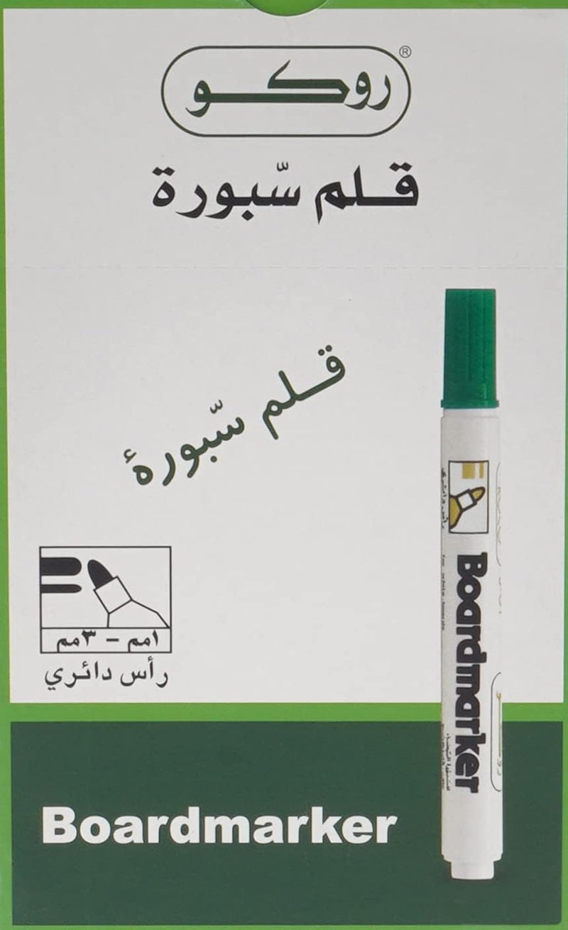 ROCO قلم ماركر لوحي روجو أخضر برأس دائري عبوة من 12 - Image 2