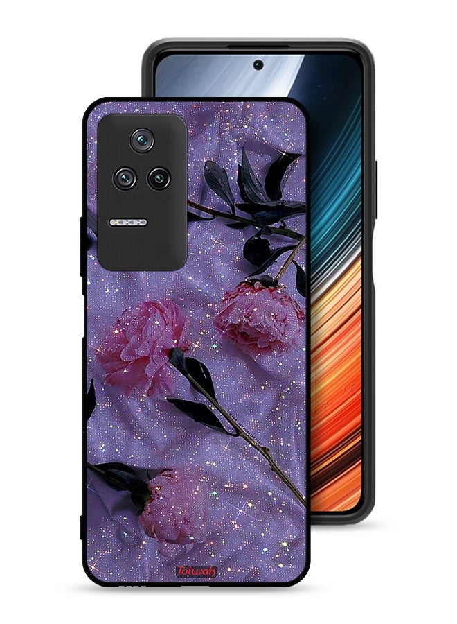 Tolwak Xiaomi Redmi K50 Protective Case Cover Glitter Roses - Image 1