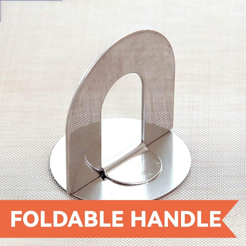 Stainless Steel Kitchen Splash Guard: 33*33*5cm Silver - Foldable Center Handle, 3 Sizes, Non-Stick Easy Clean, Mesh Screen for Mess-Free Cooking, Clean Countertops, Home Kitchen Use - Image 4