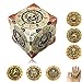 FLUEFOWL DND Spinner Dice Metal Dice Set with 3D Relief for DND Gifts Polyhedral Roleplaying Game Dice Fantasy DD Tabletop RPG Accessories for DM Player Bronze - Image 2