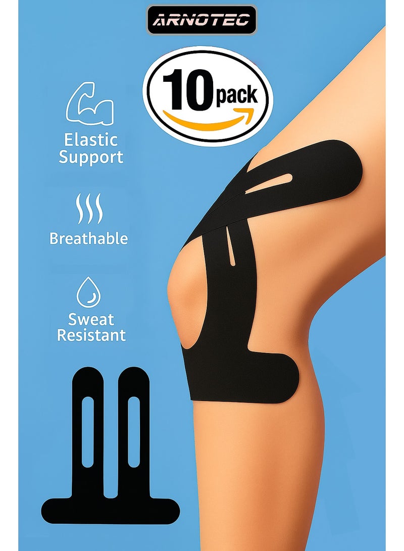 ARNOTEC Sports knee muscle bandage | Professional sports tape pre-cut design | Suitable for running, basketball, weightlifting, rehabilitation training | Flexible and thin without affecting sports performance, providing joint and muscle support - Image 1