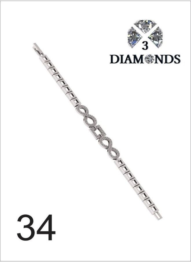 3Diamonds - braclate plutinum Plated ONe Size - Image 1