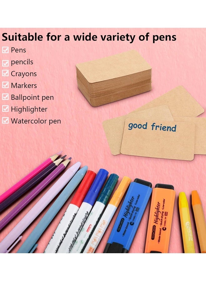 200 قطعة من بطاقات العمل الورقية الفارغة المصنوعة من ورق كرافت، مقاس 3.54 بوصة × 2.05 بوصة، مع ملصقات ورقية للرسائل والملاحظات، وهدايا صغيرة من الورق المقوى للمهرجانات - Image 4