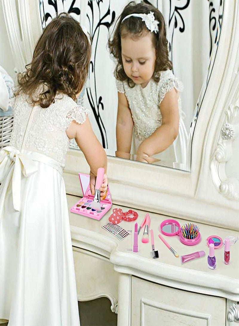 GGOOT Kids Makeup For Girl,Pretend Makeup Kit | Washable Pretend Makeup For Toddlers, Portable Fake Makeup For Little Girls Birthday Gift - Image 3