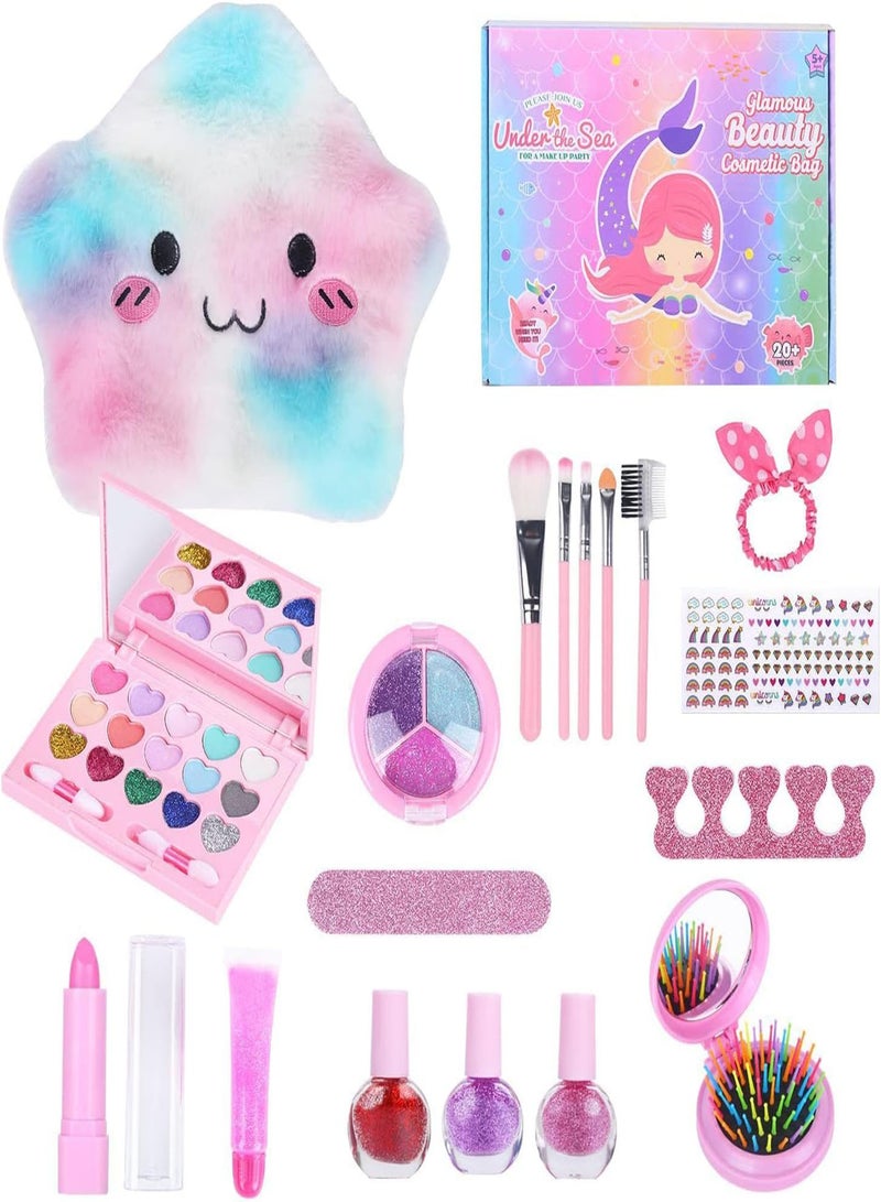 GGOOT Kids Makeup For Girl,Pretend Makeup Kit | Washable Pretend Makeup For Toddlers, Portable Fake Makeup For Little Girls Birthday Gift - Image 1