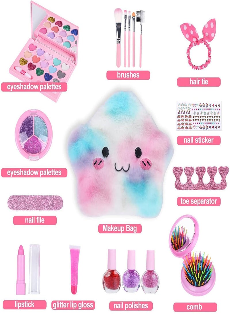 GGOOT Kids Makeup For Girl,Pretend Makeup Kit | Washable Pretend Makeup For Toddlers, Portable Fake Makeup For Little Girls Birthday Gift - Image 5