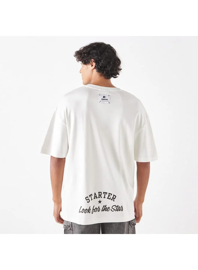 STARTER Starter Logo Print T-shirt with Crew Neck and Short Sleeves