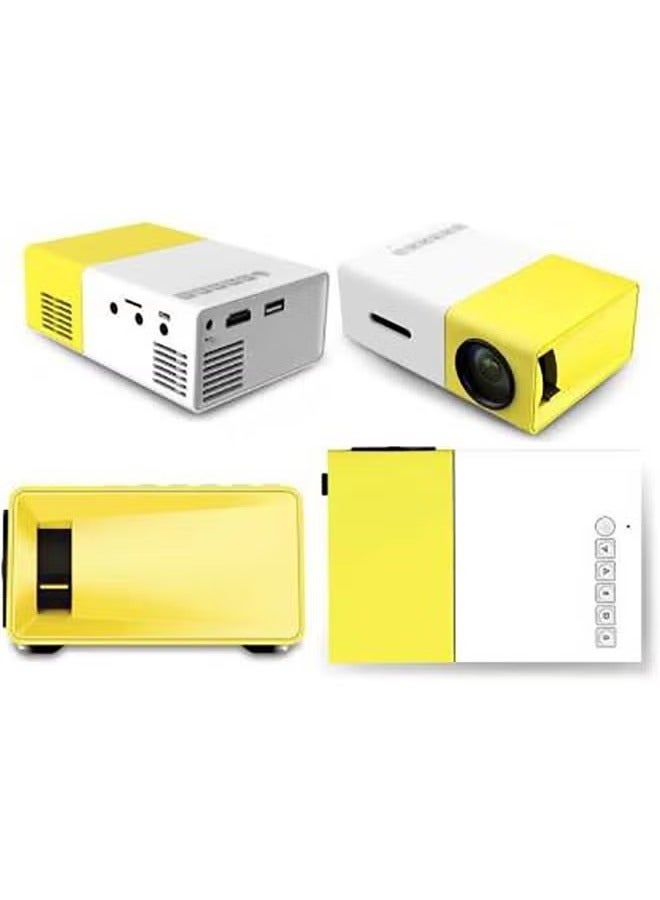 ELTRAZONE Mini Projector with USB/HD/AV/TF Card Slot & Pocket Remote – Compact, Portable High-Quality Video Projector for Smartphone/Laptop – Perfect for Home Theater, Presentations, Gaming & On-the-Go Entertainment (White/Yellow) - Image 4