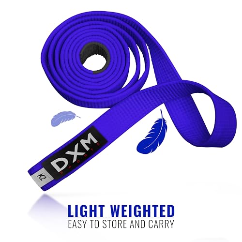 DXM SPORTS BJJ Jiu Jitsu Belt - Taekwondo Karate Belt - Martial Arts Uniform Ranking Judo Belt Double Stitched for Kids Adult (Blue, 280cm) - Image 4