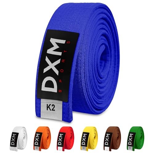 DXM SPORTS BJJ Jiu Jitsu Belt - Taekwondo Karate Belt - Martial Arts Uniform Ranking Judo Belt Double Stitched for Kids Adult (Blue, 280cm) - Image 1