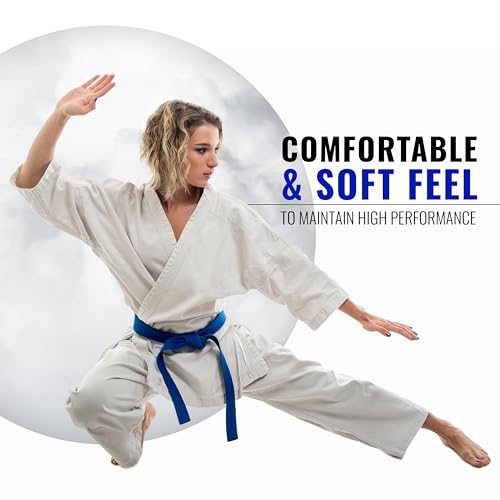 DXM SPORTS BJJ Jiu Jitsu Belt - Taekwondo Karate Belt - Martial Arts Uniform Ranking Judo Belt Double Stitched for Kids Adult (Blue, 280cm) - Image 5