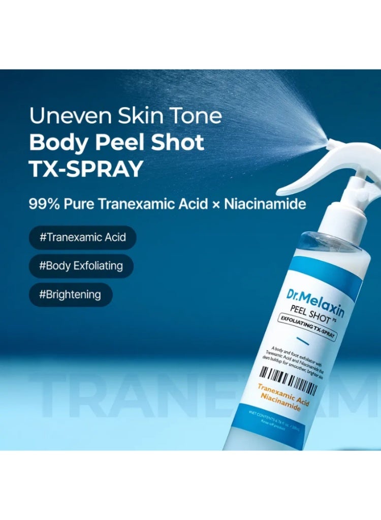 دكتور ميلاكسين د. ميلاكسين Peel Shot Exfoliating TX Spray - بخاخ مقشر ومفتح للوجه للبشرة الباهتة وتفاوت اللون وتنعيم الملمس - Image 2