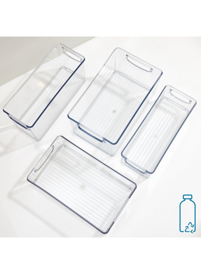 InterDesign iDesign 4-Piece Plastic Bin Set for Pantry and Cabinet Organization- Various Sizes, Clear Recycled Plastic - Image 4