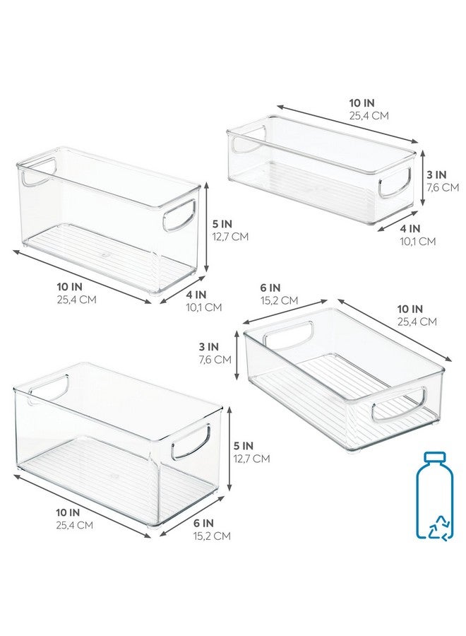 InterDesign iDesign 4-Piece Plastic Bin Set for Pantry and Cabinet Organization- Various Sizes, Clear Recycled Plastic - Image 3