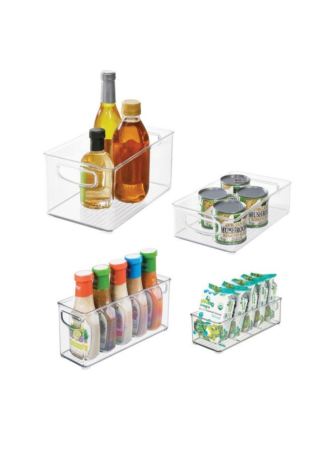 InterDesign iDesign 4-Piece Plastic Bin Set for Pantry and Cabinet Organization- Various Sizes, Clear Recycled Plastic - Image 1