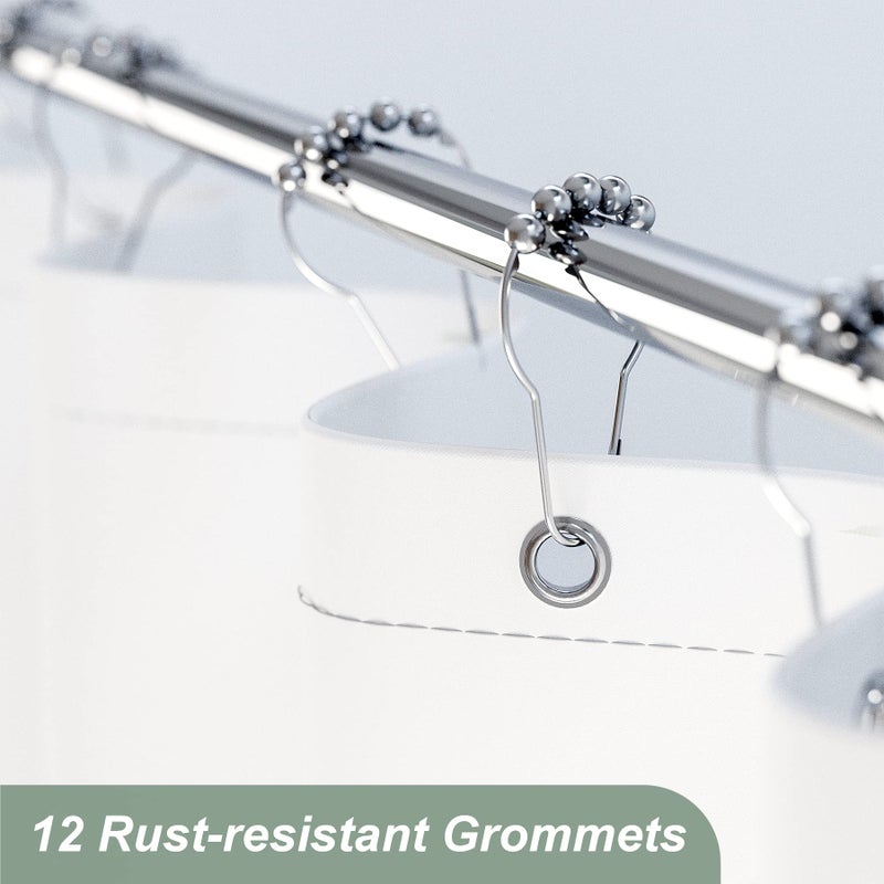 AmazerBath Floral Shower Curtain, Cloth Fall Flower Shower Curtains for Bathroom Decor, Rustic Washable Sunflower Eucalyptus and Leaves Fabric Shower Curtain Sets with 12 Metal Hooks, 72x72 Inches - Image 5