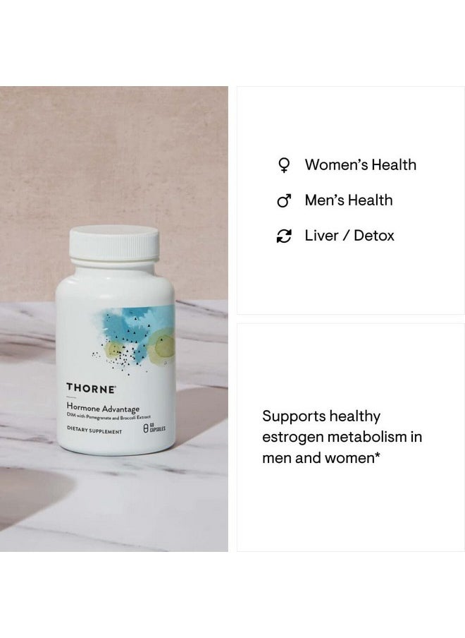 Health & Household - Thorne Hormone Advantage - (Formerly Dim Advantage) Estrogen Support & Hormone Balance For Men & Women - Featuring Dim And Pomegranate Extract - 60 Capsules - Image 1