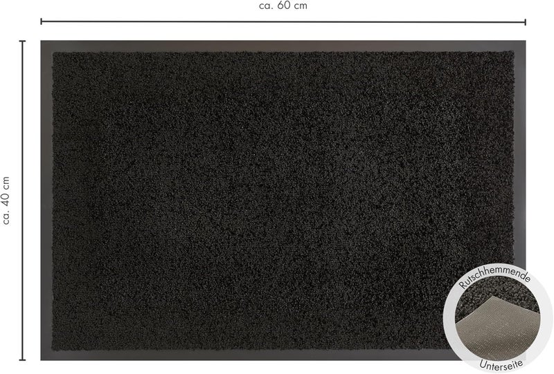 ANDIAMO Verdi Doormat - Non-Slip Dirt Trapper Mat for Entrance Area - Ideal as a Door Mat or Doormat for the Front Door 40 x 60 cm in Black - Image 2