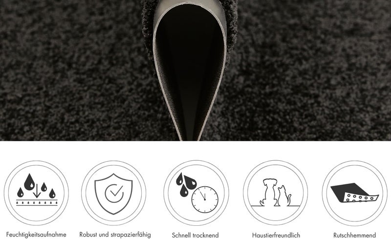 ANDIAMO Verdi Doormat - Non-Slip Dirt Trapper Mat for Entrance Area - Ideal as a Door Mat or Doormat for the Front Door 40 x 60 cm in Black - Image 4