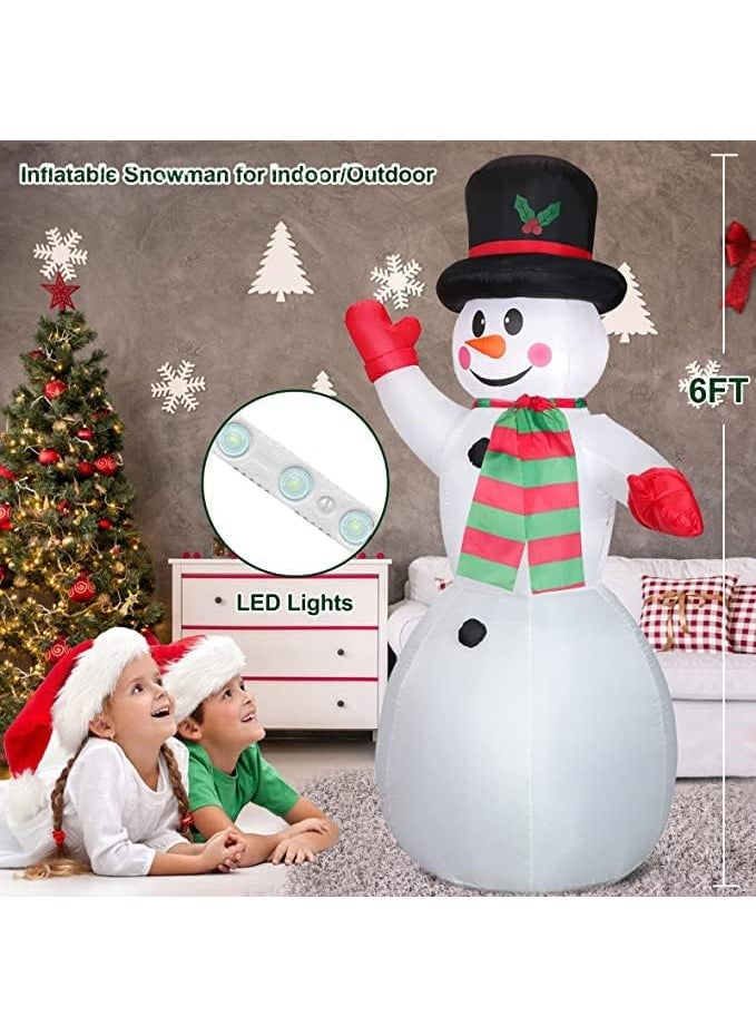 Geetanjali Crafts Geetanjali Crafts Christmas Inflatable Snowman Outdoor Blow Up Santa Builtin LED Lights with Tethers Stakes for Indoor Outdoor Party Holiday Yard Garden Lawn Decor 6 Ft  - Image 3