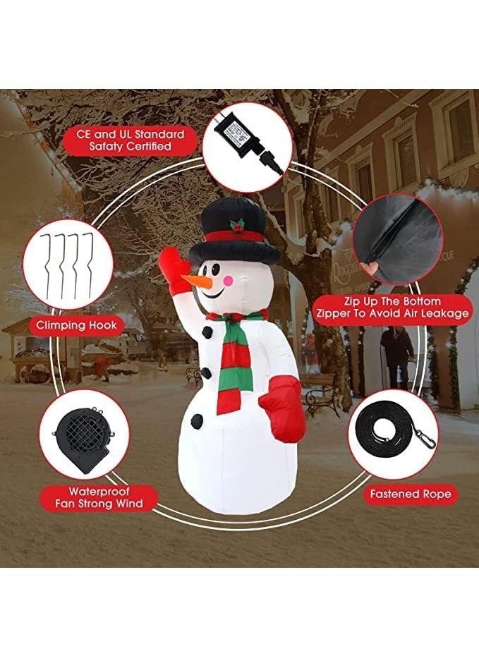 Geetanjali Crafts Geetanjali Crafts Christmas Inflatable Snowman Outdoor Blow Up Santa Builtin LED Lights with Tethers Stakes for Indoor Outdoor Party Holiday Yard Garden Lawn Decor 6 Ft  - Image 2