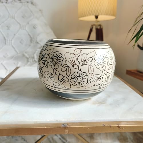 Niyara Designer Handi Ceramic Planters Pots for Indoor Outdoor Home, Garden Office Decor Balcony Planters Gamla Flower Size-Medium (Designer Ball), Multicolor - Image 2