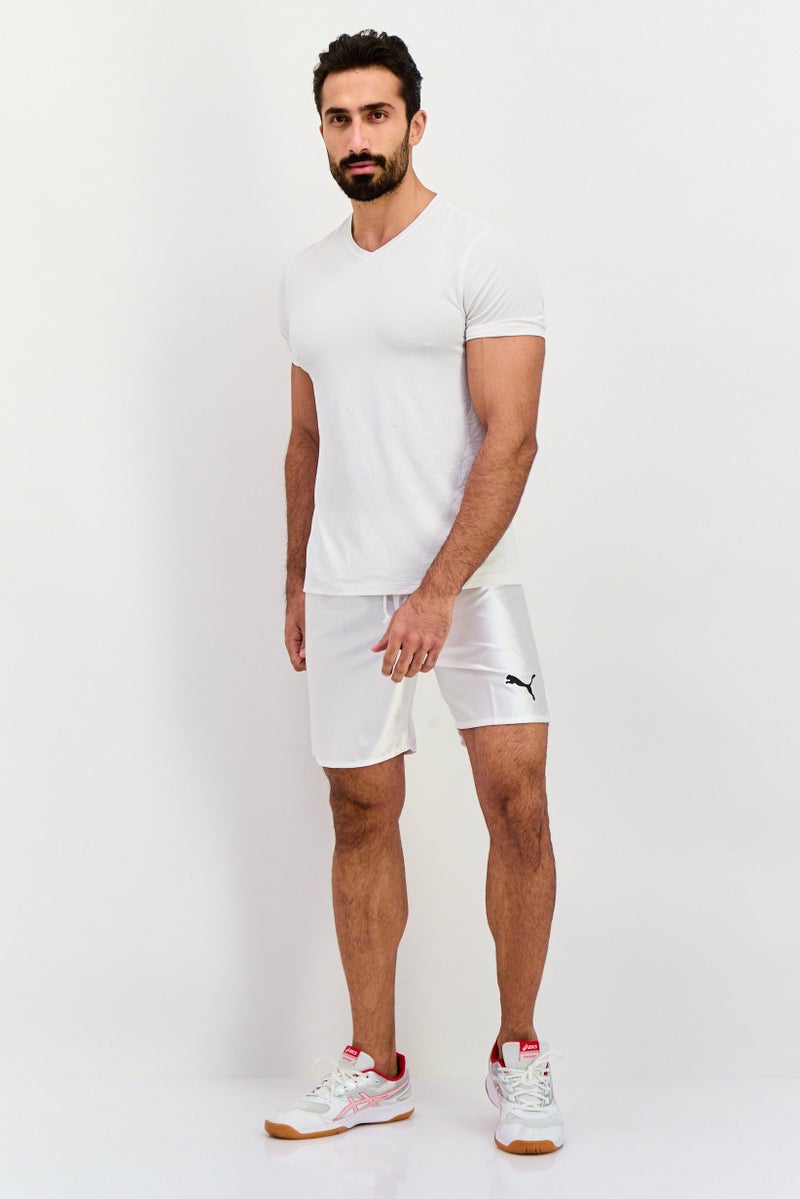 PUMA شورتات جري رياضية للرجال مع حبل سحب، أبيض - Image 4