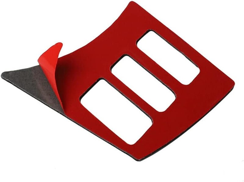 QASULER Carbon Fiber Red Steering Wheel Button Frame Cover - Image 2