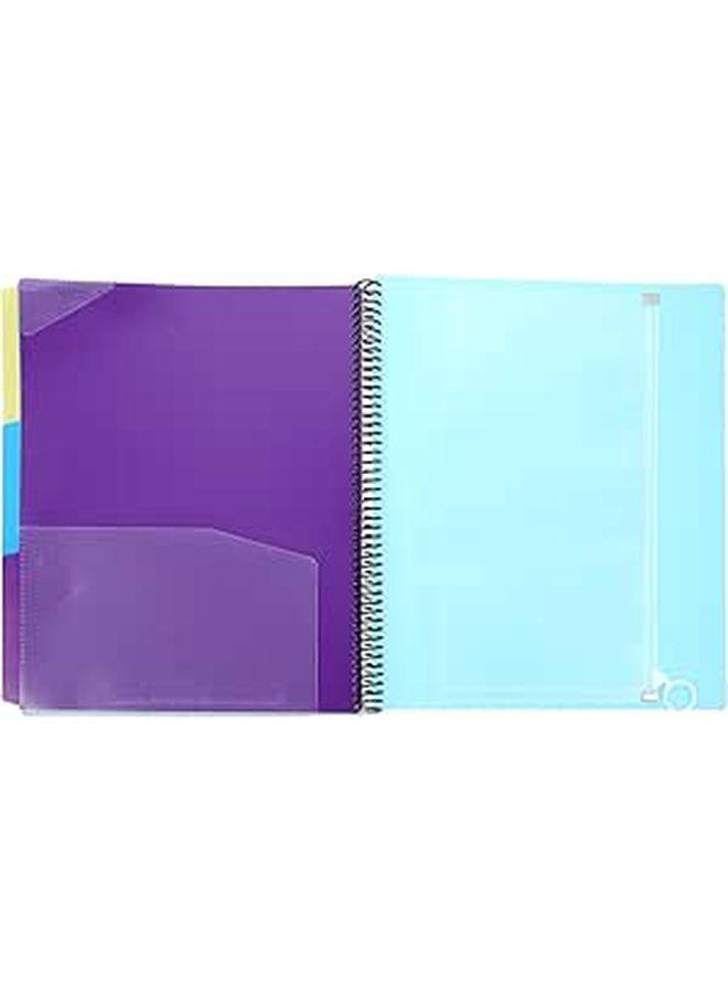 ملف مجلد بلاستيكي أزرق ملفوف منظم مستندات 12 صفحة للمكتب والمنزل - Image 1
