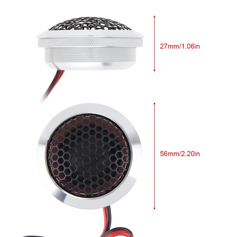 DriSentri Silk Dome Tweeters, 2pcs 1.5 Inch 250W T25 Aluminum Alloy High Efficiency Mini Dome Tweeter Speakers for Car Audio System - Image 2