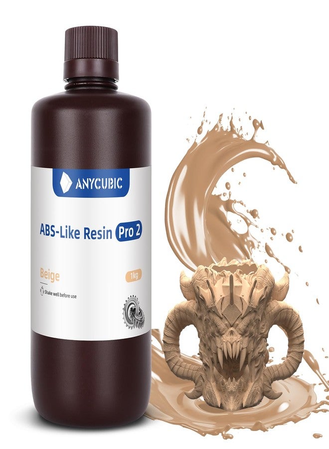 ANYCUBIC ABS-Like Resin Pro 2, Upgraded 8K 3D Printer Resin with Enhanced Strength and Toughness, High Precision, Low Odor, Wide Compatibility for All LCD Resin 3D Printers (Beige, 1kg) - Image 1