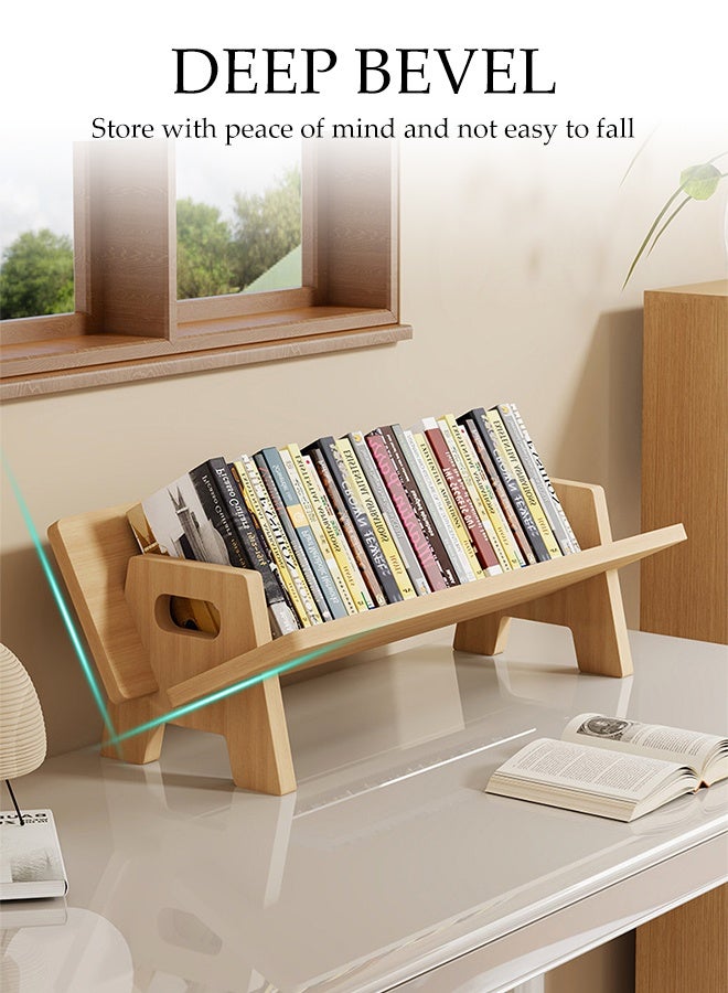 DUNISO Wood Desktop Bookshelf, Space-Saving, Floor Standing Bookcase Display, Small Bookshelf for Bedroom, Living Room, Office, Storage Shelves for Books/Records/Decor ﻿ - Image 5