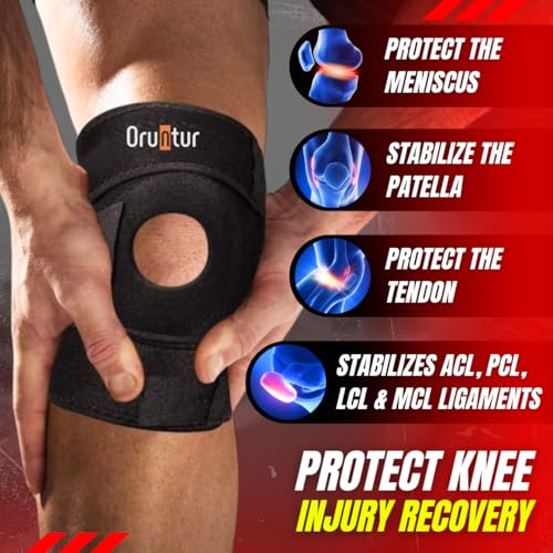 Oruntur™ Premium Knee Brace with Built-in 5mm Gel for Knee Pain | Knee Caps for Women for Pain Relief | Enhanced Support Knee Brace for Ligament Tear, Arthritis, and Joint Pain | Adjustable & Breathable for Sports | Univeral Size (Pack of 1) - Image 2