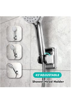 Excefore Self Adhesive Shower Head Holder, 2 Pcs Abs Showerhead Bracket Adjustable Shower Spray Holder Wall Mount Shower Wand Holder Drilling, No Drilling, Silver  - Image 4