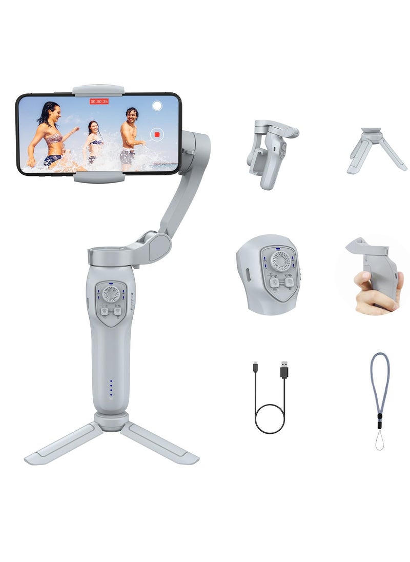 SYOSI Smartphone Gimbal Stabilizer with Face Object Tracking 3 Axis Phone Gimbal for Android and iPhone Phone Stabilizer for Video Recording Built In Extension Rod Portable Vlogging Stabilizer Kit  - Image 1