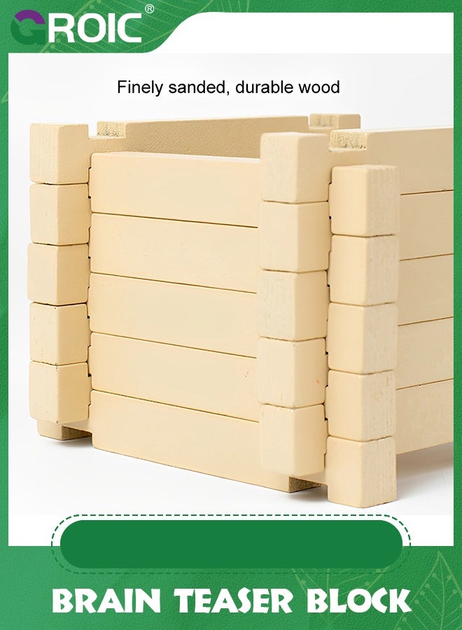 GROIC 112pcs Classic Wooden Building Blocks Set,Wooden for Kids,Brainteaser Educational Puzzles,DIY Brain Teaser Puzzle Toy,Preschool Learning Montessori Toys - Image 5